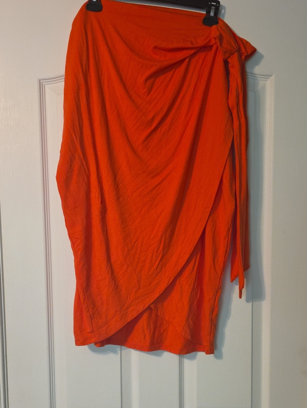 Ava & Viv Bright Orange Wrap High-Low Skirt